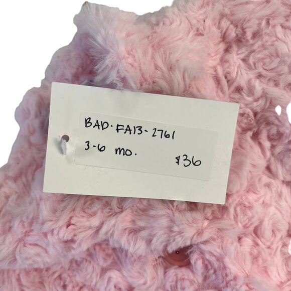 NWT Baby Dove Pink Fuzzy Button Jacket Infant Girls 3-6 months - Picture 4 of 5